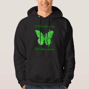 Butterfly I Wear Green For Brain Injury Awareness Hoodie