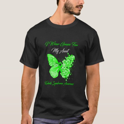 Butterfly I Wear Green For My Aunt Kabuki Syndrome T_Shirt