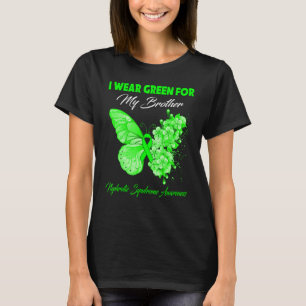 Butterfly I Wear Green For My Brother Nephrotic Sy T-Shirt