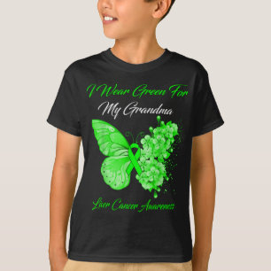 Butterfly I Wear Green For My Grandma Liver Cancer T-Shirt