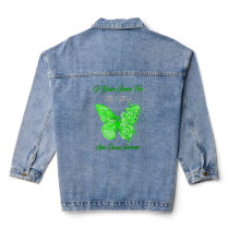 Butterfly I Wear Green For My Mama Lyme Disease Aw Denim Jacket