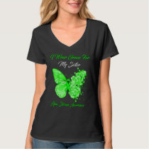 Butterfly I Wear Green For My Sister Lyme Disease  T-Shirt