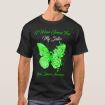 Butterfly I Wear Green For My Sister Lyme Disease  T-Shirt