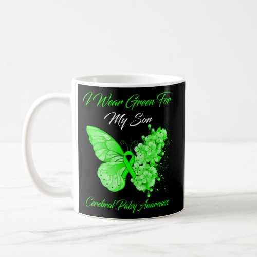 Butterfly I Wear Green For My Son Cerebral Palsy W Coffee Mug