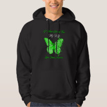 Butterfly I Wear Green For My Wife Lyme Disease Aw Hoodie
