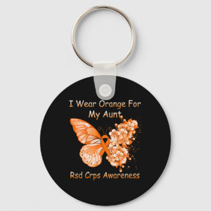 Butterfly I Wear Orange For My Aunt Rsd Crps Aware Keychain
