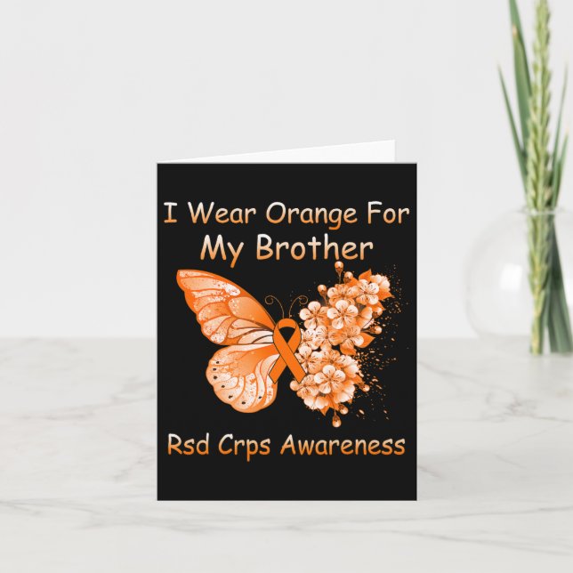 Butterfly I Wear Orange For My Brother Rsd Crps Aw Card (Front)