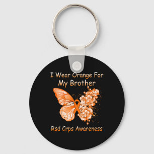 Butterfly I Wear Orange For My Brother Rsd Crps Aw Keychain