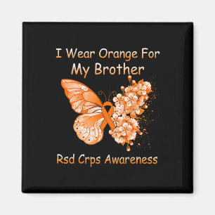 Butterfly I Wear Orange For My Brother Rsd Crps Aw Magnet