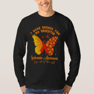 Butterfly I Wear Orange For My Daughter Leukemia A T-Shirt