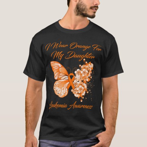 Butterfly I Wear Orange For My Daughter Leukemia A T_Shirt