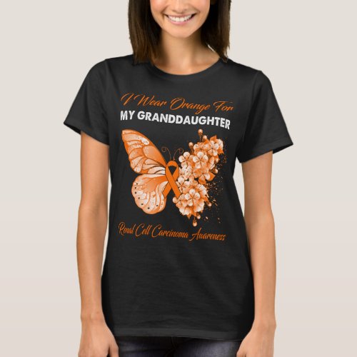 Butterfly I Wear Orange For My Granddaughter  T_Shirt