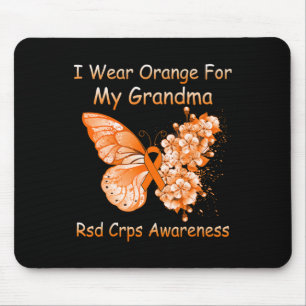 Butterfly I Wear Orange For My Grandma Rsd Crps Aw Mouse Pad