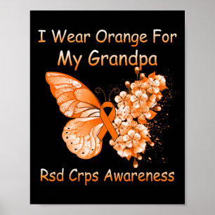 Butterfly I Wear Orange For My Grandpa RSD CRPS Aw Poster