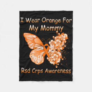 Butterfly I Wear Orange For My Mommy Rsd Crps Awar Fleece Blanket