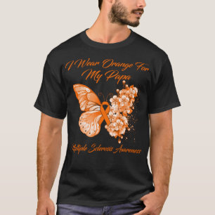 Butterfly I Wear Orange For My Papa Multiple Scler T-Shirt