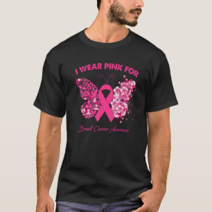 Butterfly I Wear Pink For Breast Cancer Awareness T-Shirt