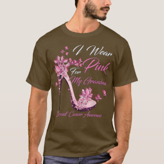 Butterfly I Wear Pink For My Grandma Breast Cancer T-Shirt