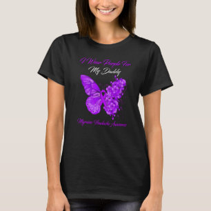 Butterfly I Wear Purple For My Daddy Migraine Head T-Shirt