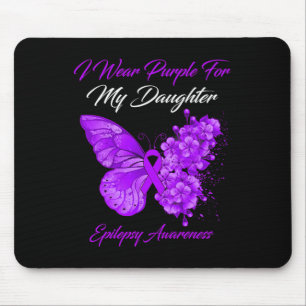Butterfly I Wear Purple For My Daughter Epilepsy A Mouse Pad