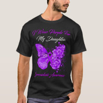 Butterfly I Wear Purple For My Daughter Sarcoidosi T-Shirt