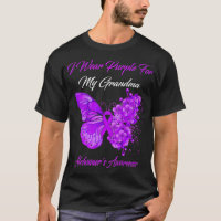 Butterfly I Wear Purple For My Grandma Alzheimer's