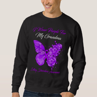 Butterfly I Wear Purple For My Grandma Eating Diso Sweatshirt