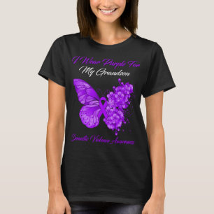 Butterfly I Wear Purple For My Grandson Domestic T-Shirt