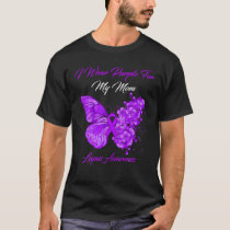 Butterfly I Wear Purple For My Mom Lupus Awareness T-Shirt