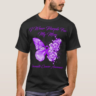 Butterfly I Wear Purple For My Mom Pancreatic Canc T-Shirt