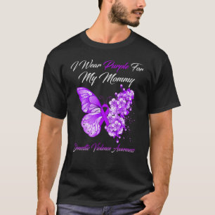 Butterfly I Wear Purple For My Mommy Domestic Viol T-Shirt
