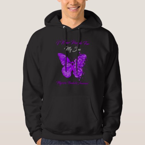 Butterfly I Wear Purple For My Son Migraine Headac Hoodie