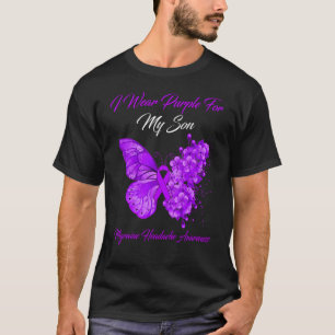 Butterfly I Wear Purple For My Son Migraine Headac T-Shirt