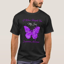 Butterfly I Wear Purple For My Son Sarcoidosis Awa T-Shirt