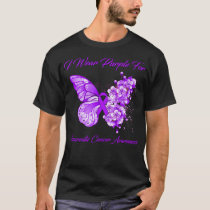 Butterfly I Wear Purple For Pancreatic Cancer Awar T-Shirt