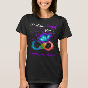 Butterfly I Wear Purple For Pancreatic Cancer T-Shirt