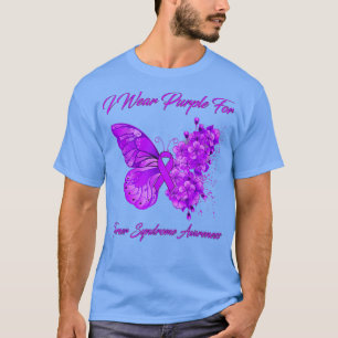 Butterfly I Wear Purple For Turner Syndrome Awaren T-Shirt