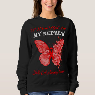 Butterfly I Wear Red For My Nephew Sickle Cell Ane Sweatshirt