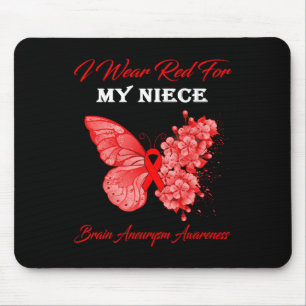Butterfly I Wear Red For My Niece Brain Aneurysm A Mouse Pad