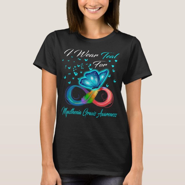 Butterfly I Wear Tead For Myasthenia Gravis  T-Shirt (Front)