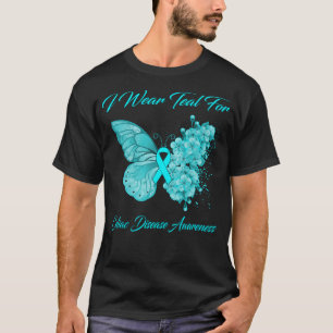 Butterfly I Wear Teal For Celiac Disease Awareness T-Shirt