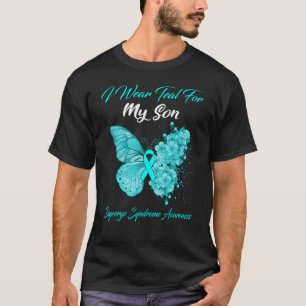 Butterfly I Wear Teal For My Son Digeorge Syndrome T-Shirt