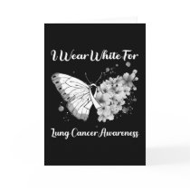 Butterfly I Wear White For Lung Cancer Awareness  Card