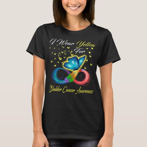 Butterfly I Wear Yellow For Bladder Cancer  T_Shirt