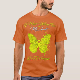Butterfly I Wear Yellow For My Aunt ADHD Awareness T-Shirt