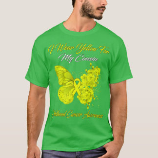 Butterfly I Wear Yellow For My Cousin Childhood Ca T-Shirt