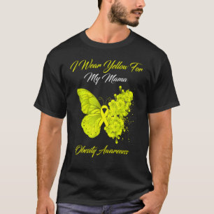 Butterfly I Wear Yellow For My Mama Obesity Awaren T-Shirt