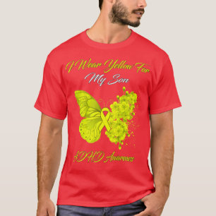 Butterfly I Wear Yellow For My Son ADHD Awareness T-Shirt