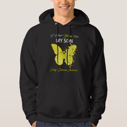 Butterfly I Wear Yellow For My Son Ewings Sarcoma Hoodie