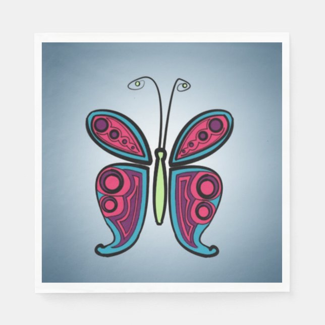 Butterfly Illustration Napkins (Front)